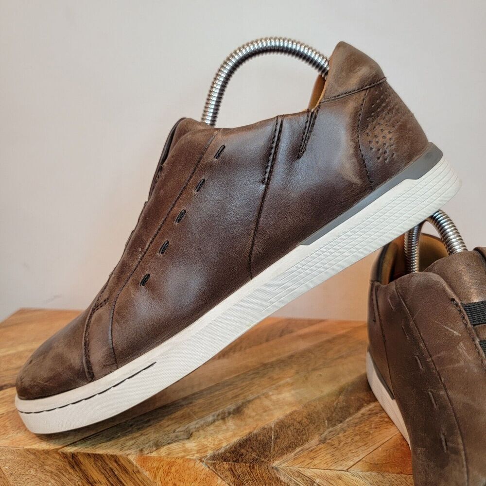 Kizik New York Court Brown Leather Sneakers Slip On Hands-Free Mens Size 7 M - Picture 7 of 9